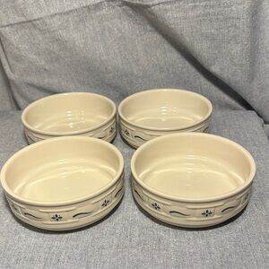 Longaberger Pottery Ceramic Stacking Bowls - set of 4